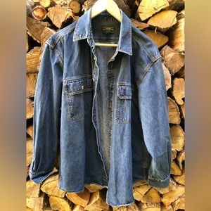 Men's Blue Denim Casual Button Down Shirt